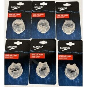 (6) Speedo Unisex-Adult Swim Ergo Ear Plugs Case Water Sound NEW set lot